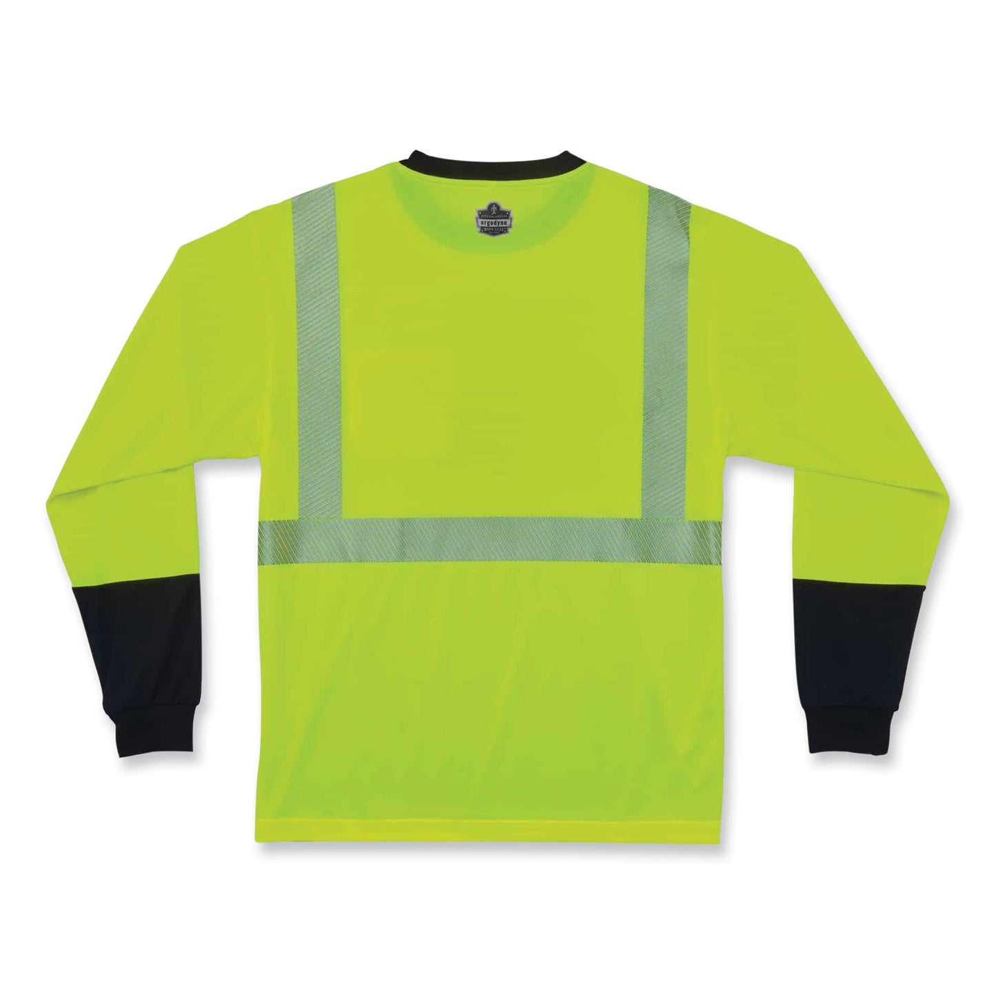 GloWear 8281BK Class 2 Long Sleeve Shirt with Black Bottom, Small, Lime