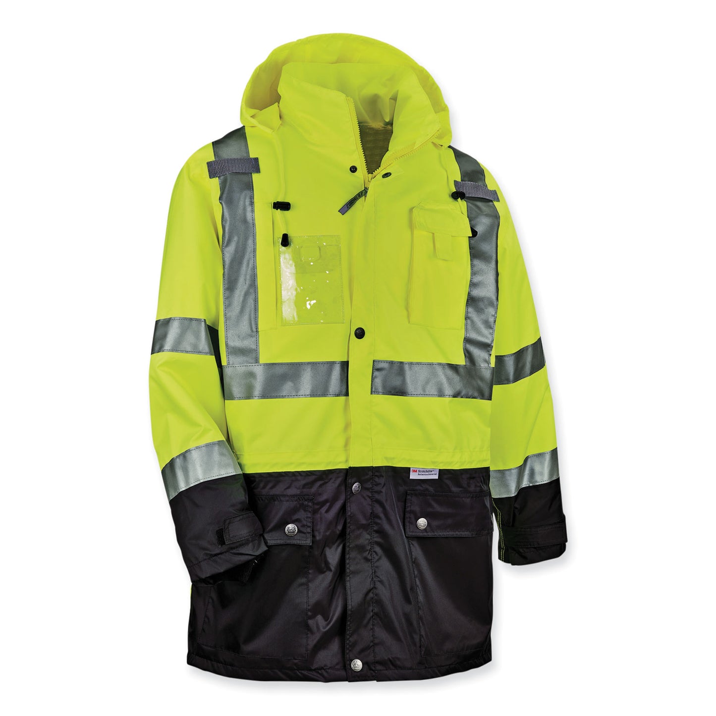 GloWear 8386 Class 3 Hi-Vis Outer Shell Jacket, Polyester, 3X-Large, Lime