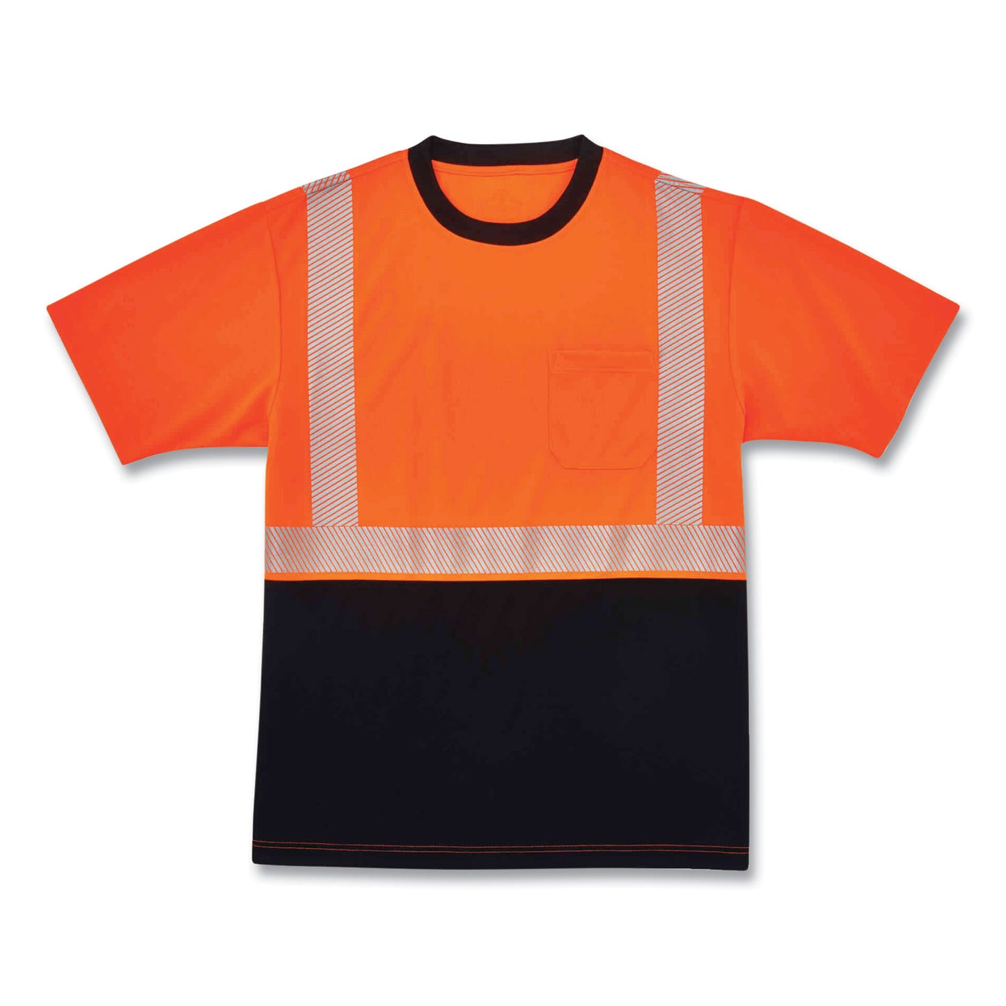 GloWear 8280BK Class 2 Performance T-Shirt with Black Bottom, 5X-Large, Orange