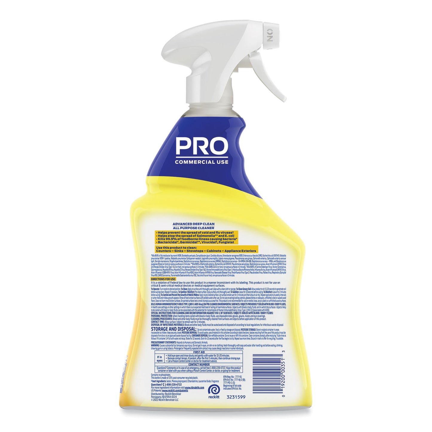 Advanced Deep Clean All Purpose Cleaner, Lemon Breeze Scent, 32 oz Trigger Spray Bottle