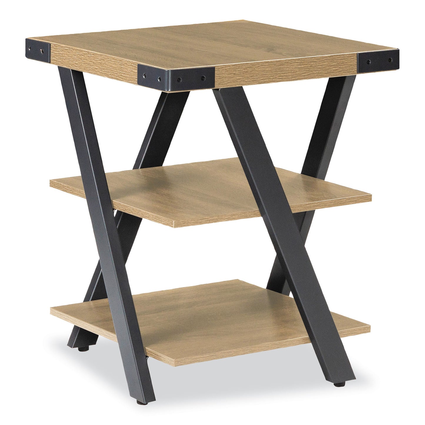 End Table, Square, 20 x 20 x 25, Sand Dune Top, Black Base