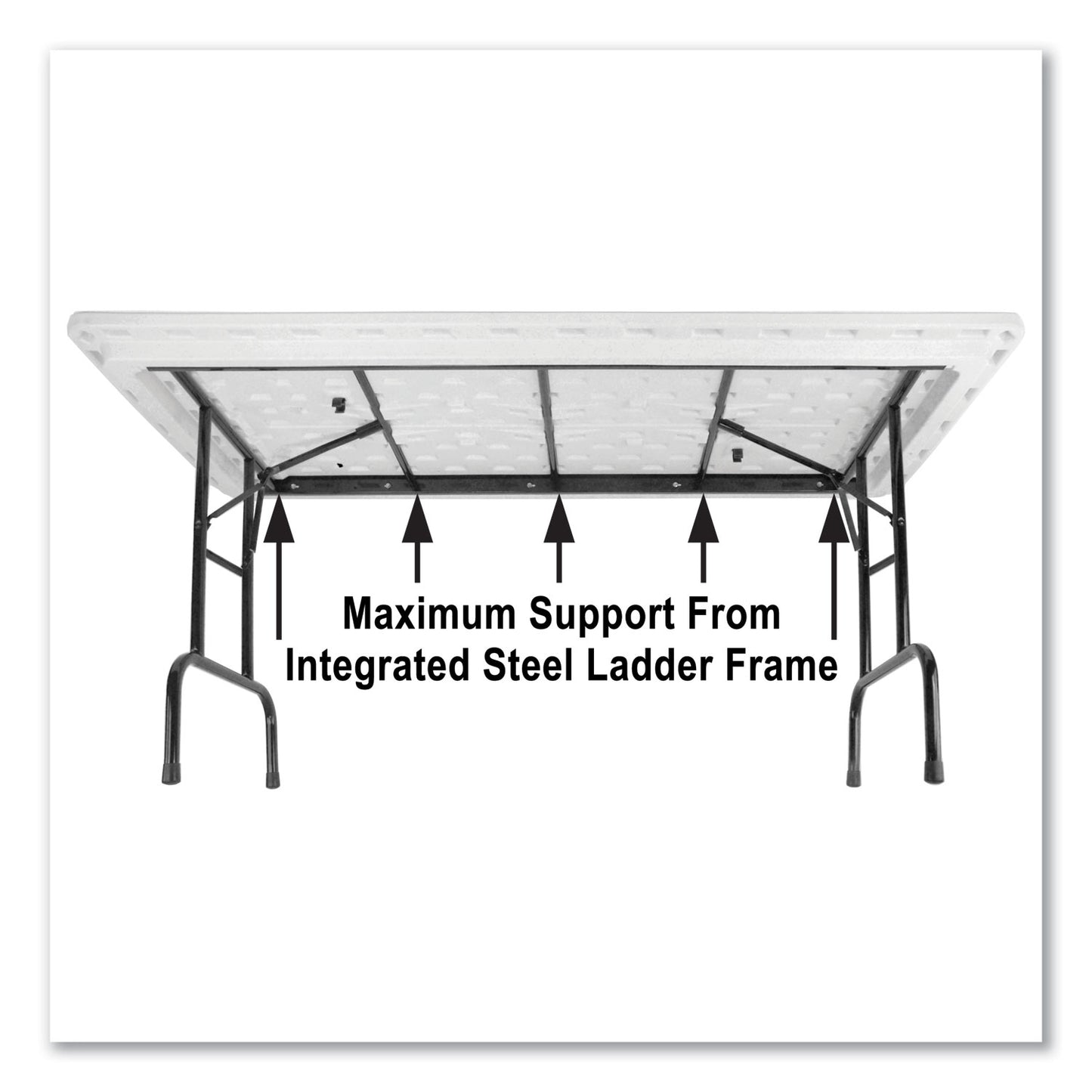 Adjustable Folding Tables, Rectangular, 60" x 30" x 22" to 32", Gray Granite Top, Black Legs, 4/Pallet