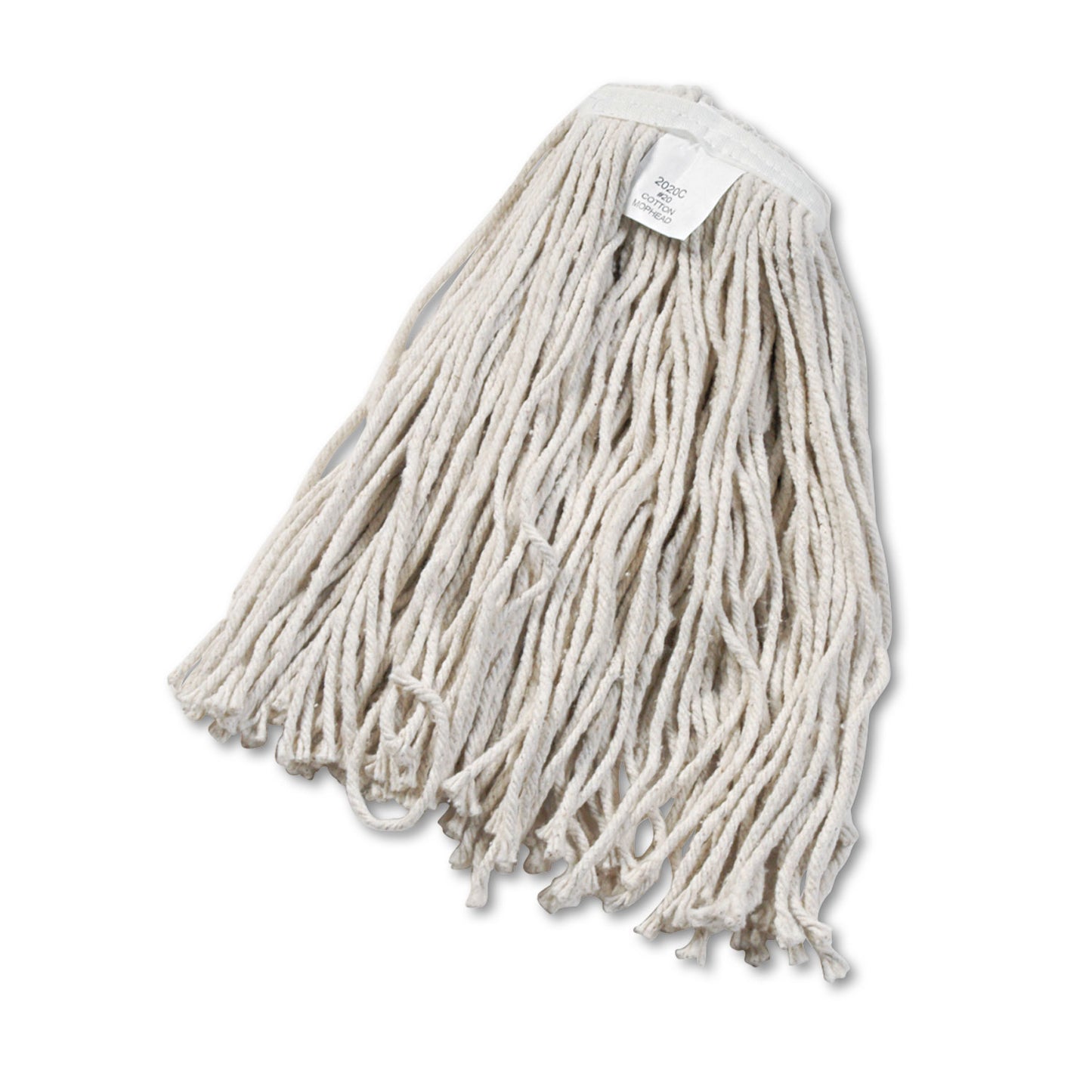 Cut-End Wet Mop Head, Cotton, #20, White