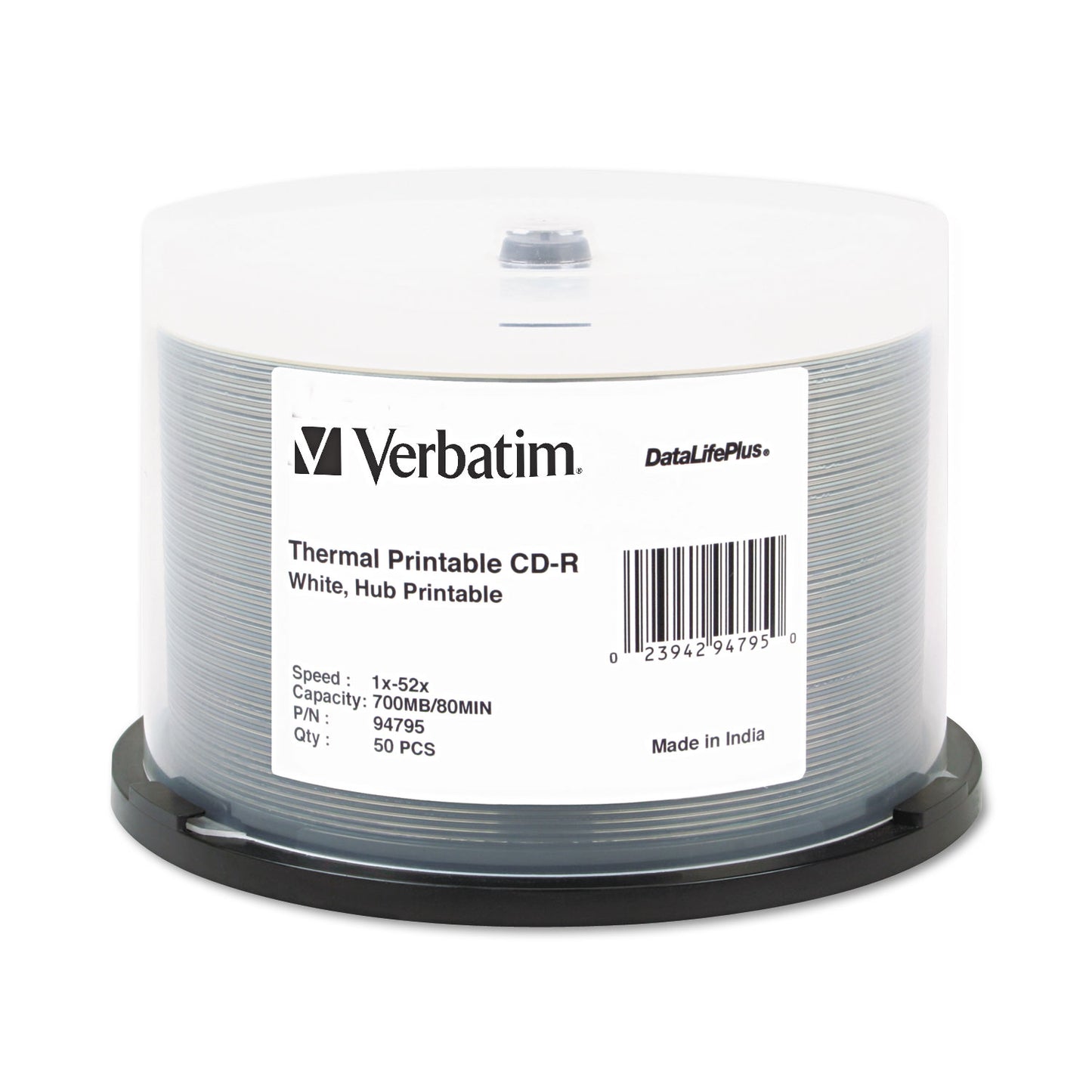 Cd-R Datalifeplus Printable Recordable Disc, 700 Mb/80 Min, 52x, Spindle, White, 50/pack
