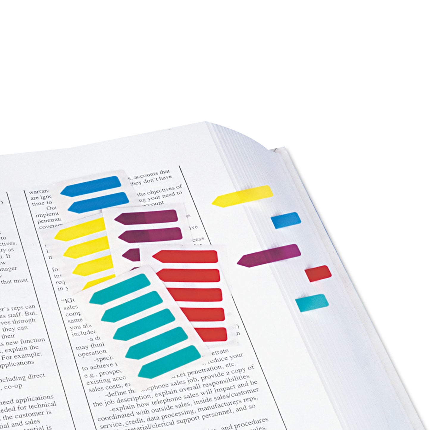 Mini Arrow Page Flags, Blue/mint/purple/red/yellow, 154 Flags/pack