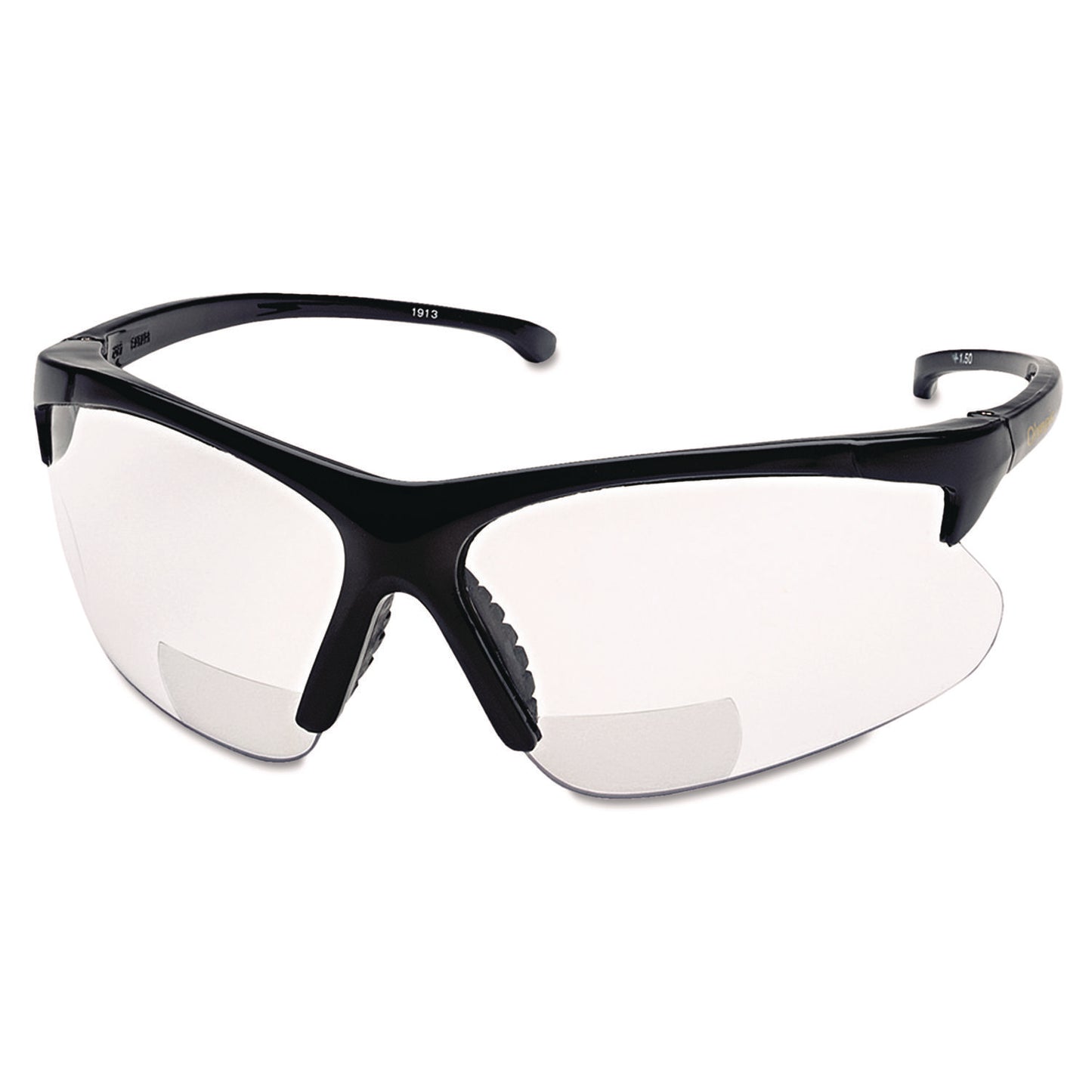 V60 30-06* Safety Reader Eyewear, 2.0+ Diopter, Black Half Frame, Clear Dual Lens