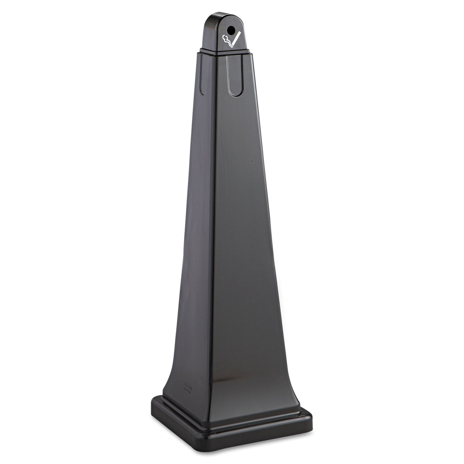 GroundsKeeper Cigarette Waste Collector, Pyramid, 1 gal, 12.25 x 39.75,  Black