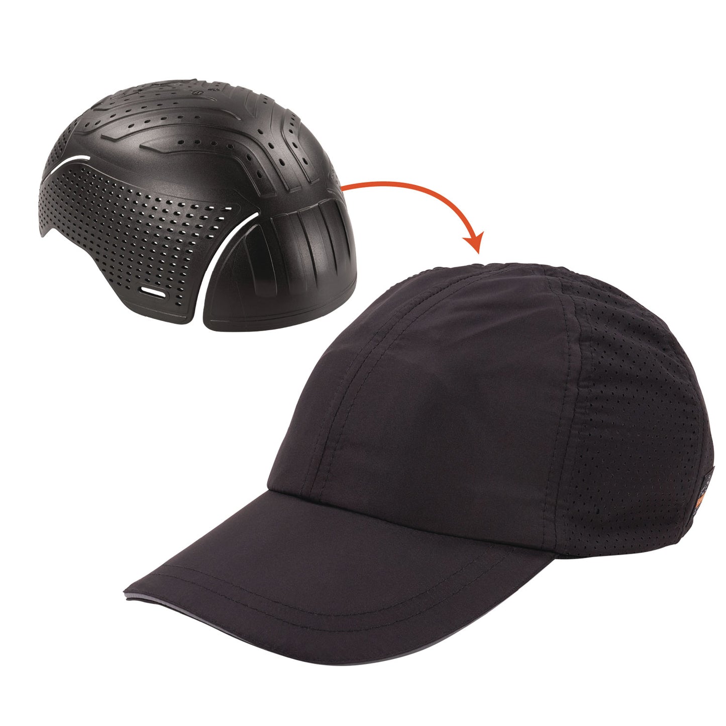 Skullerz 8947 Lightweight Baseball Hat and Bump Cap Insert, Front Brim, X-Large to XX-Large (7.25 to 8.5), 0.2" Insert, Black