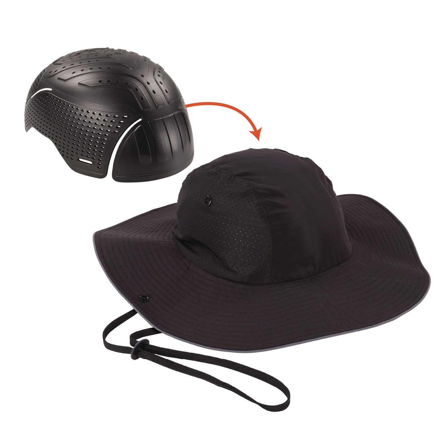 Skullerz 8957 Lightweight Ranger Hat and Bump Cap Insert, Full Brim, X-Small to Small (6.25 to 7.25), 0.2" Insert, Black