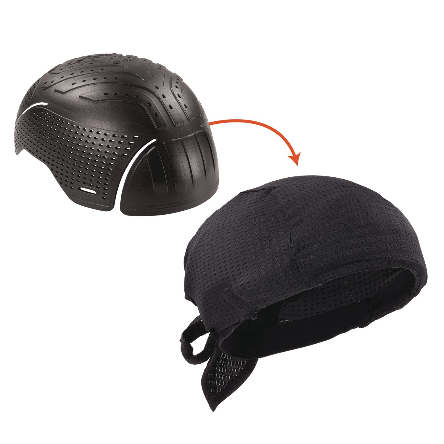 Skullerz 8948 Mesh Do Rag Bandana and Bump Cap Insert, One Size Fits Most, 0.2" Insert, Black