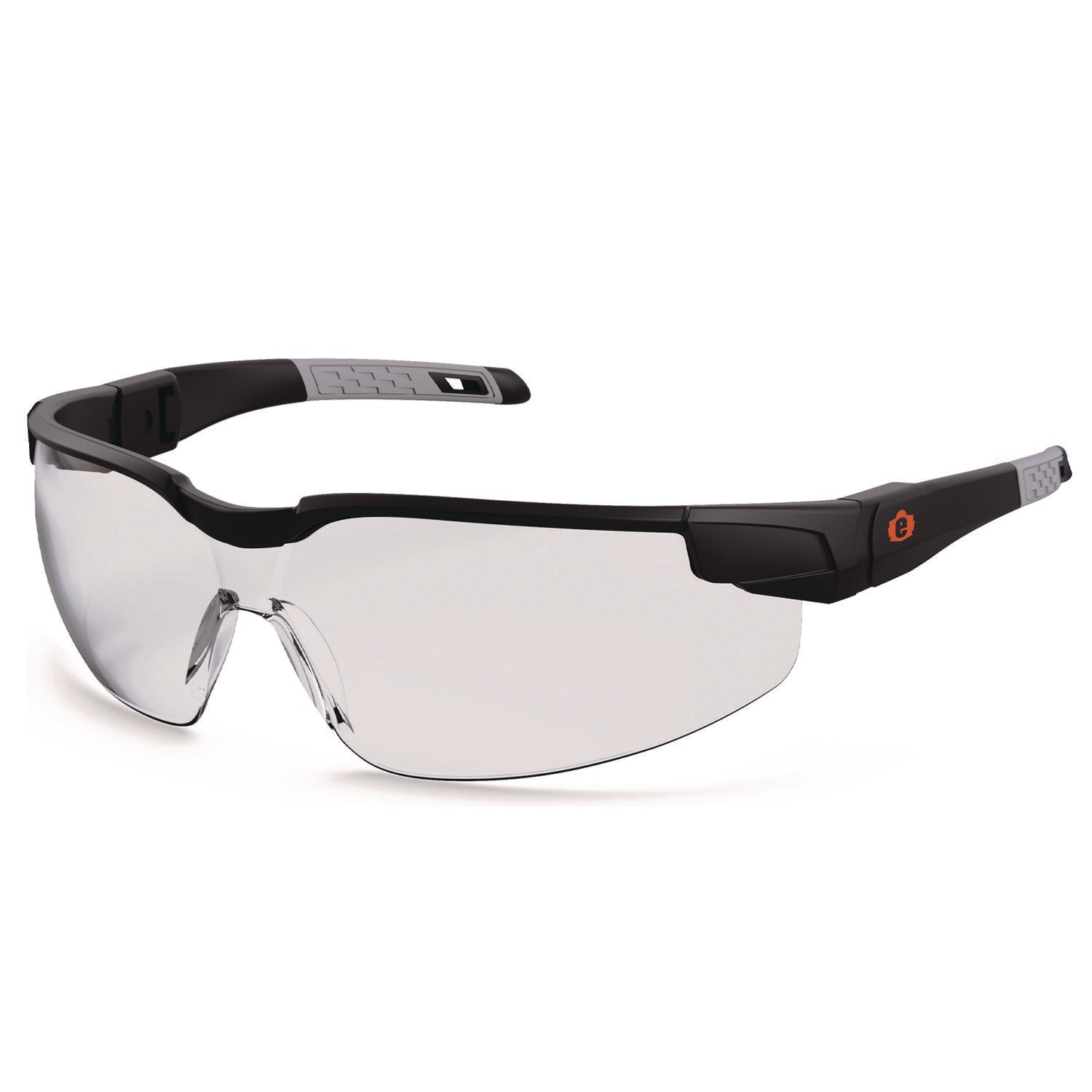Skullerz DELLENGER Anti-Fog Safety Glasses with Adjustable Temples, Matte Black Half Frame, Clear Single Lens