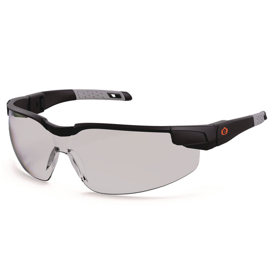 Skullerz DELLENGER Anti-Fog Safety Glasses with Adjustable Temples, Matte Black Half Frame, Clear Single I/O Lens