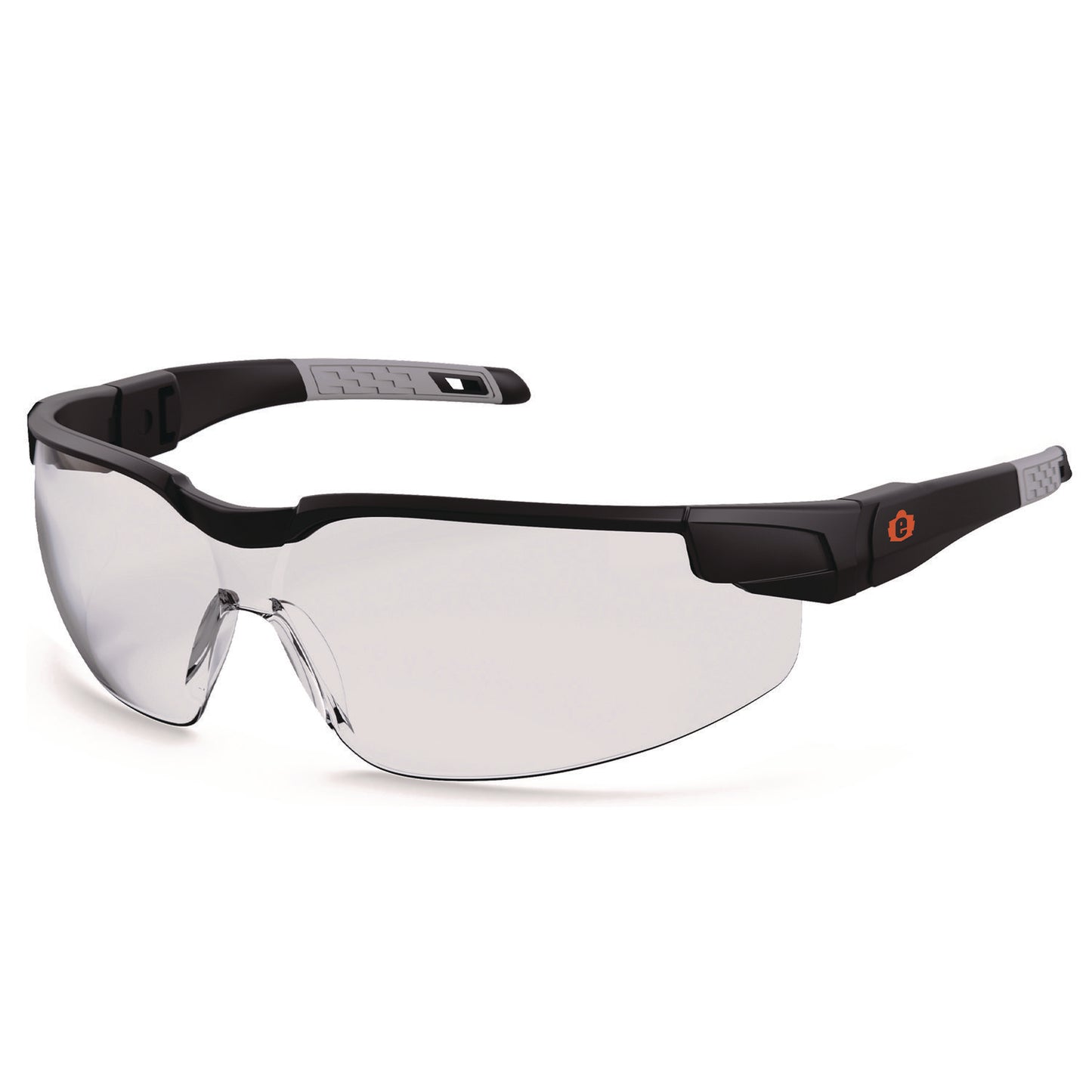 Skullerz DELLENGER Anti-Scratch Anti-Fog Safety Glasses with Adjustable Temples, Matte Black Half Frame, Clear Single Lens