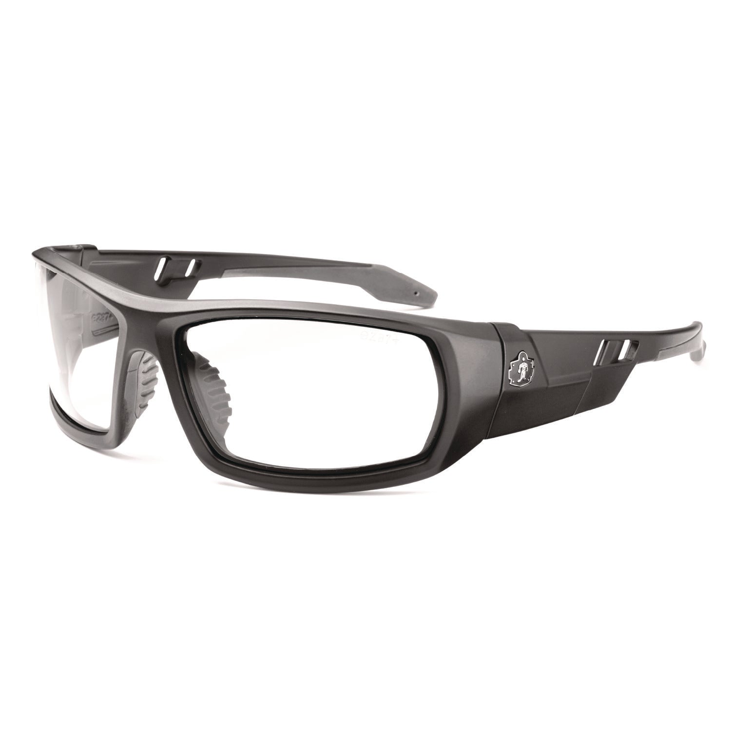 Skullerz ODIN Anti-Scratch Enhanced Anti-Fog Safety Glasses, Matte Black Full Frame, Clear Dual Lens