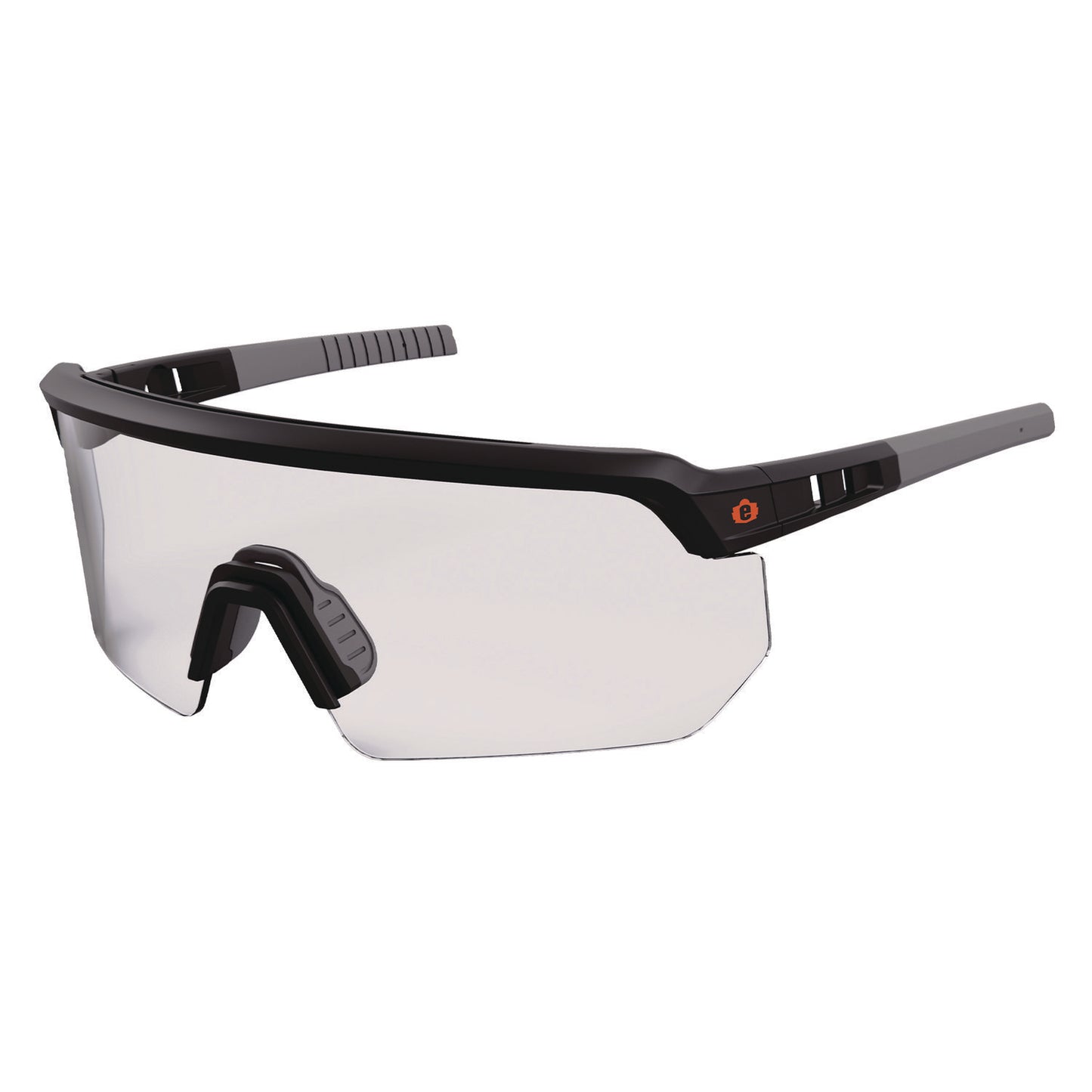 Skullerz AEGIR Anti-Scratch Enhanced Anti-Fog Safety Glasses, Matte Black Half Frame, Clear Single Lens