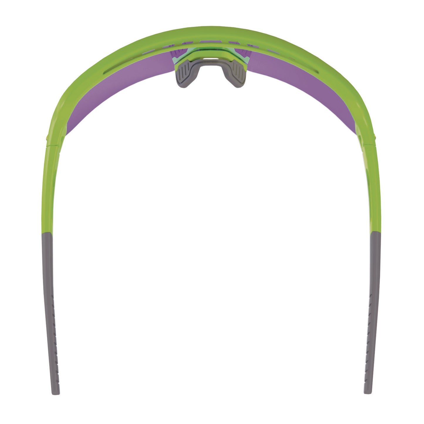 Skullerz AEGIR Safety Glasses, Lime Half Frame, Mirrored Purple Single Lens