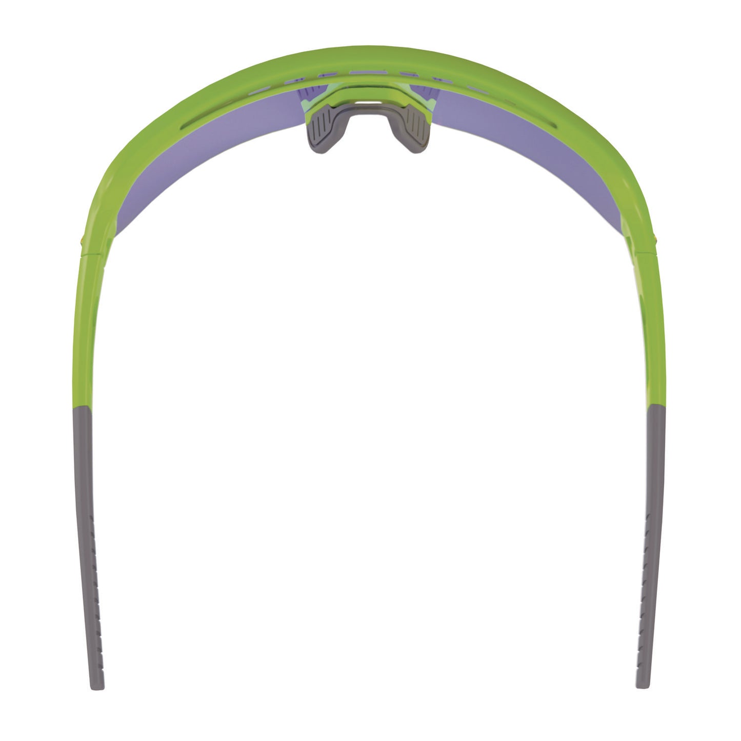 Skullerz AEGIR Safety Glasses, Lime Half Frame, Mirrored Blue Single Lens