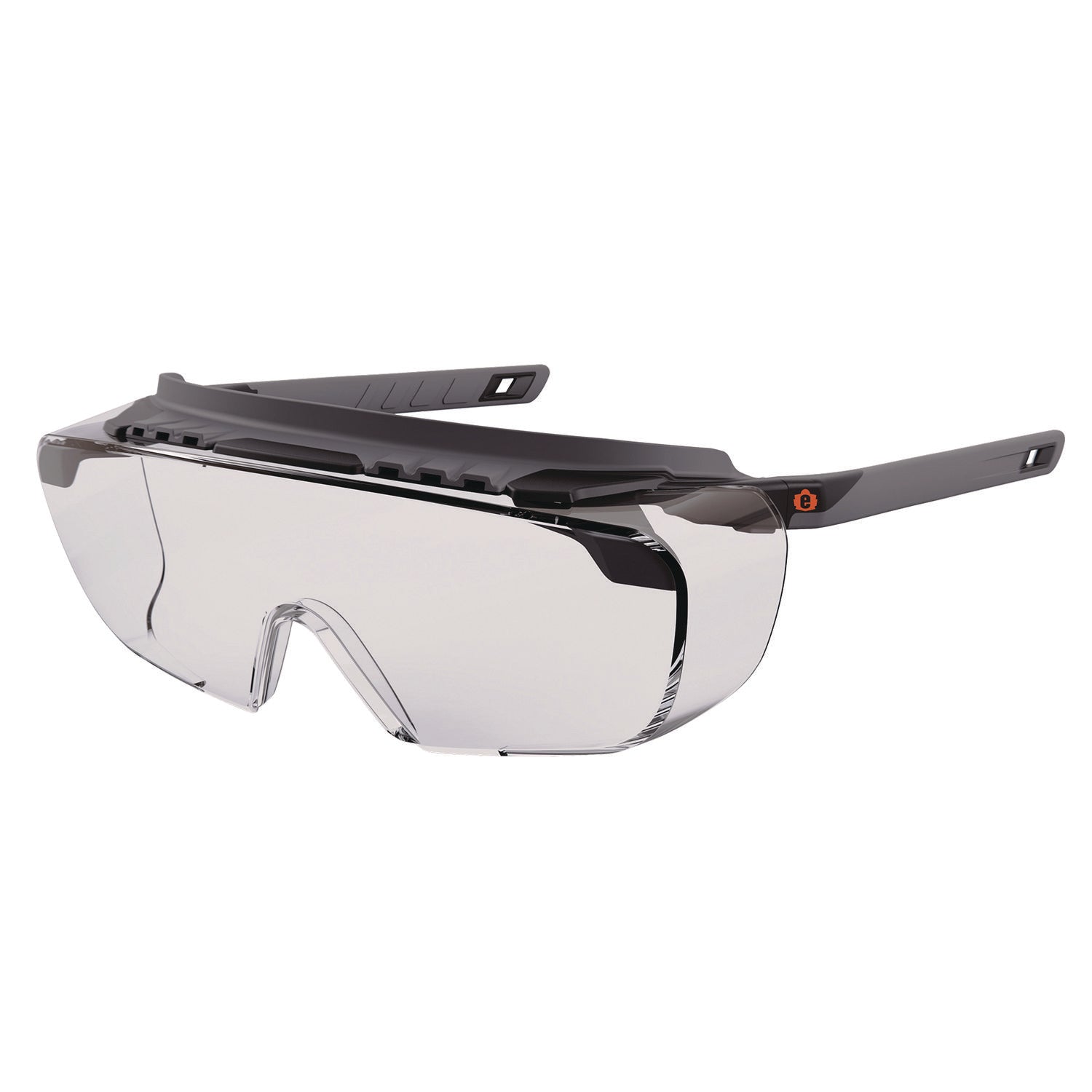 Skullerz OSMIN Safety Glasses, Matte Black Half Frame OTG, Clear Single Lens