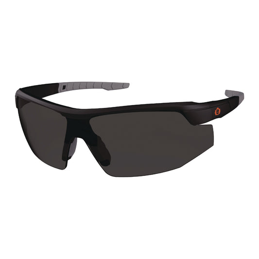 Skullerz SKOLL Anti-Scratch Enhanced Anti-Fog Safety Glasses, Matte Black Half Frame, Smoke Single Lens