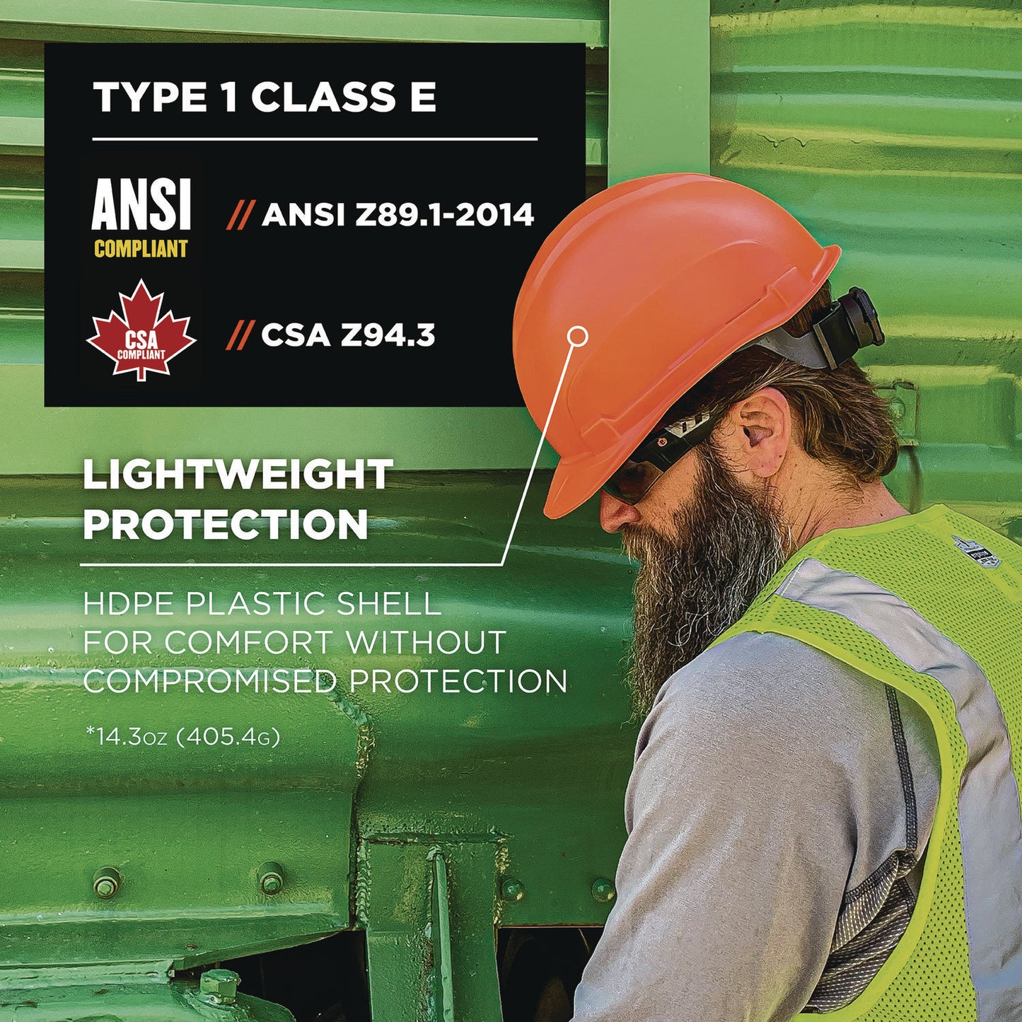 Skullerz 8967 Class E Lightweight Cap-Style Hard Hat, 6-Point Standard Ratchet, One Size Fits Most (6.5 to 8.25), Orange