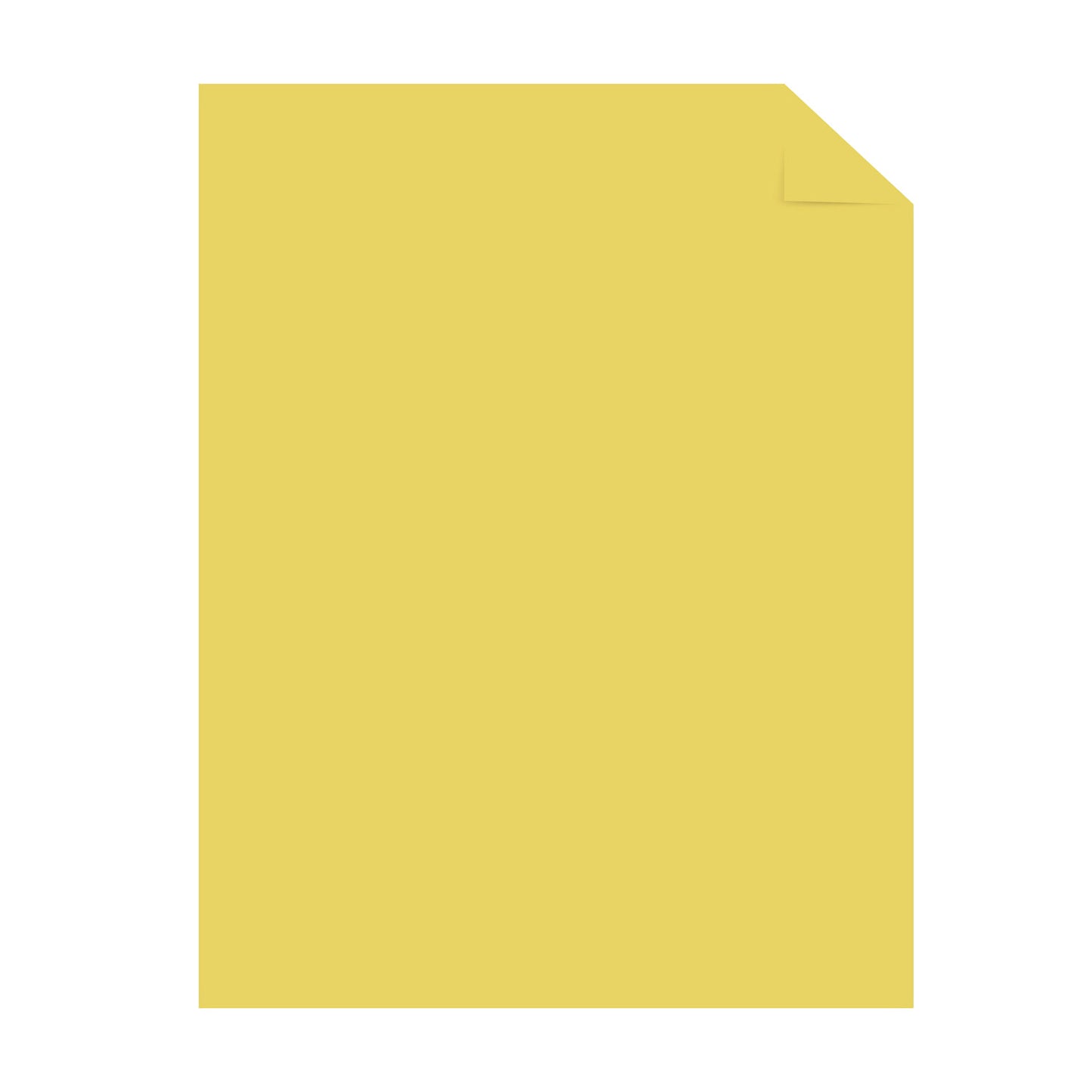Color Cardstock -"Punchy Pastels" Assortment, 65 lb Cover Weight, 8.5 x 11, Lively Lemon, 100/Pack