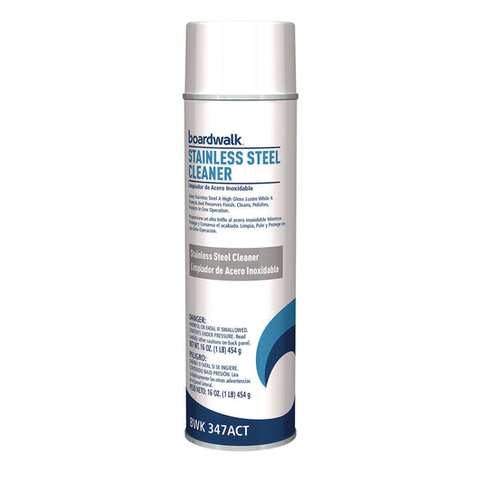 Stainless Steel Cleaner and Polish, Water-in-Oil Based, 16 oz Aerosol Spray