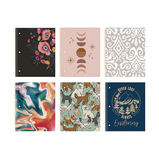 Studio Series Notebook, 1-Subject, Medium/College Rule, Randomly Assorted Cover Color, (70) 11 x 9 Sheets