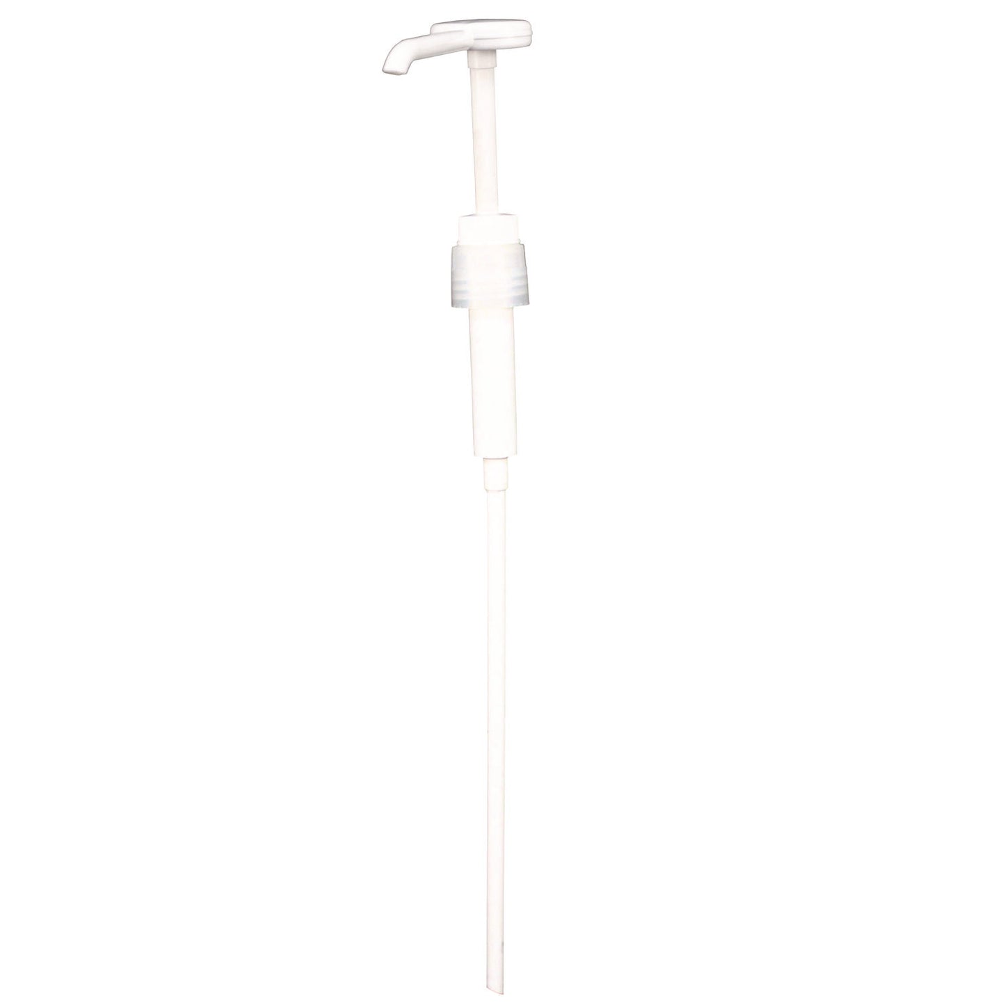 Economy Plastic Dispensing Pump with Senior Rieke Adapter for 5 gal Pails and 38 mm Screwcap for 1 gal Jugs, White