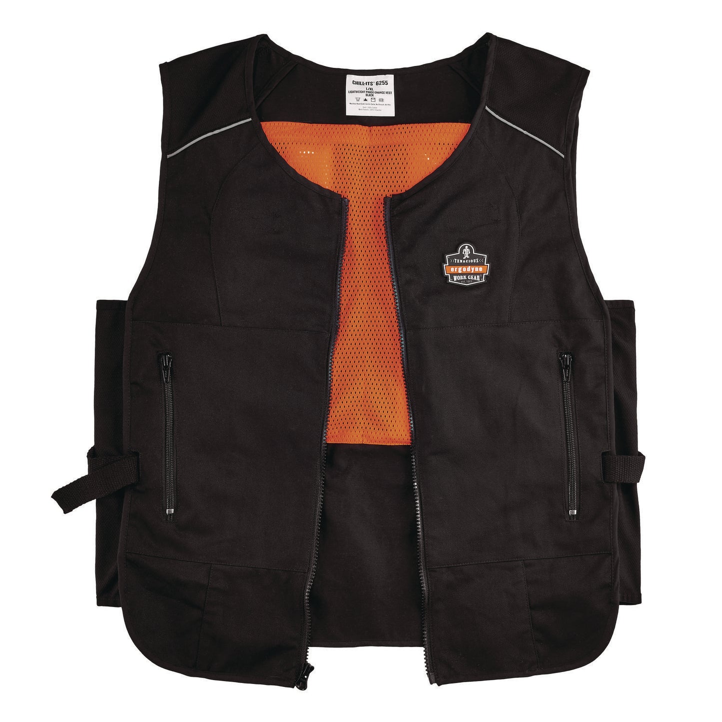 Chill-Its 6255 Lightweight Phase Change Cooling Vest, Cotton/Polyester, 2X-Large/3X-Large, Black