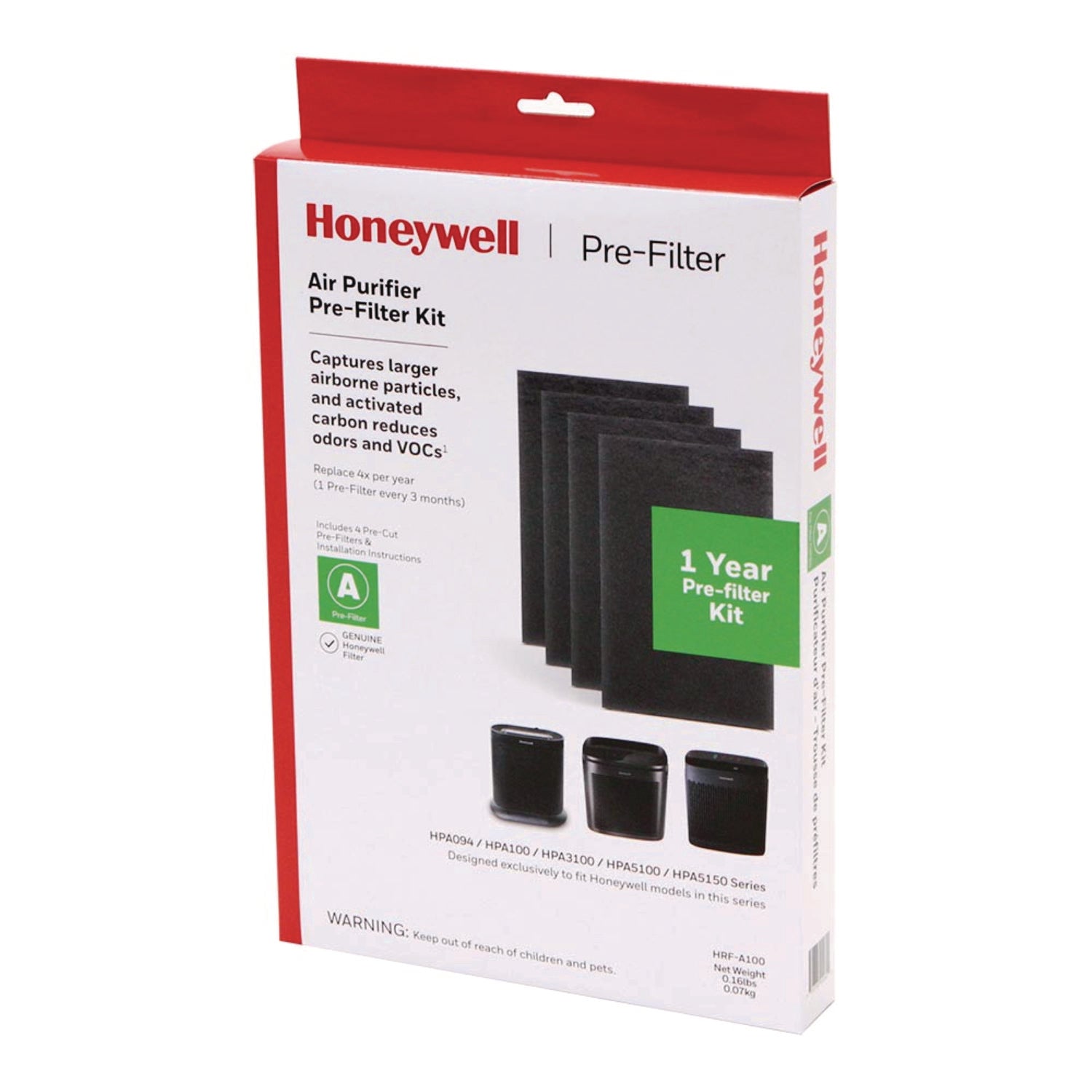 Pre-Cut Carbon Pre-Filter, Fits Models: HPA094/HPA100/HPA101/HPA104/HPA105/HPA106/HPA3100/HPA5100/HPA5150, Box of 4 Filters
