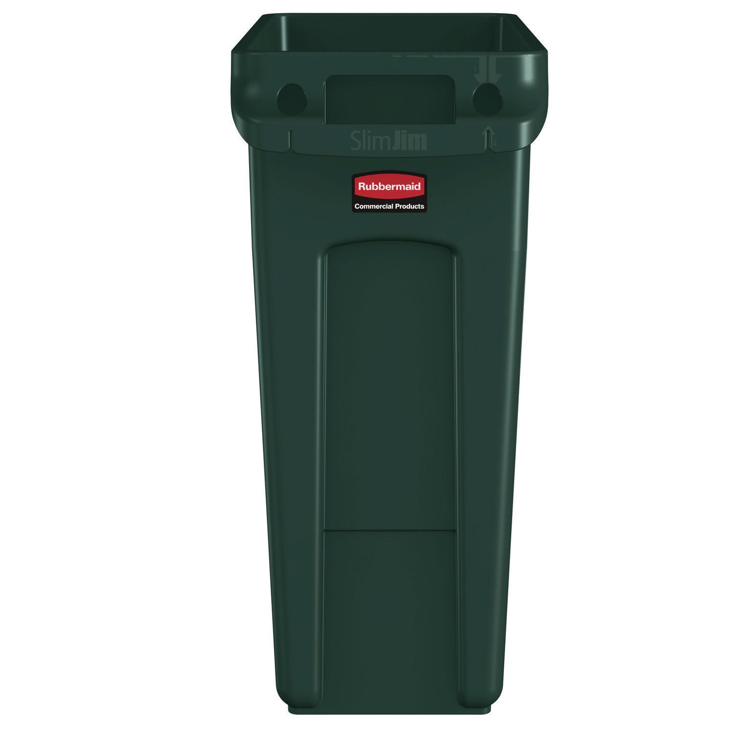 Slim Jim Plastic Recycling Container with Venting Channels, 23 gal, Plastic,  Green