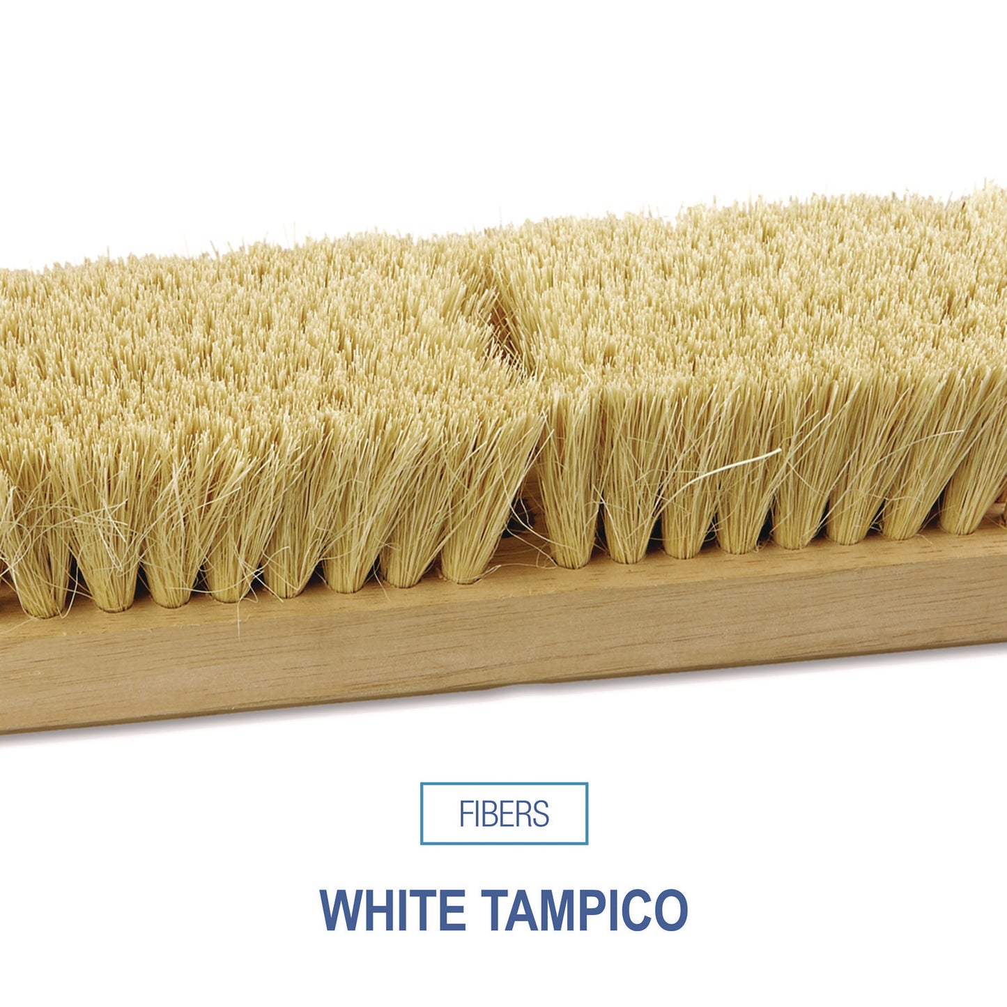 Deck Brush Head, 2" White Tampico Fiber Bristles, 10" Brush