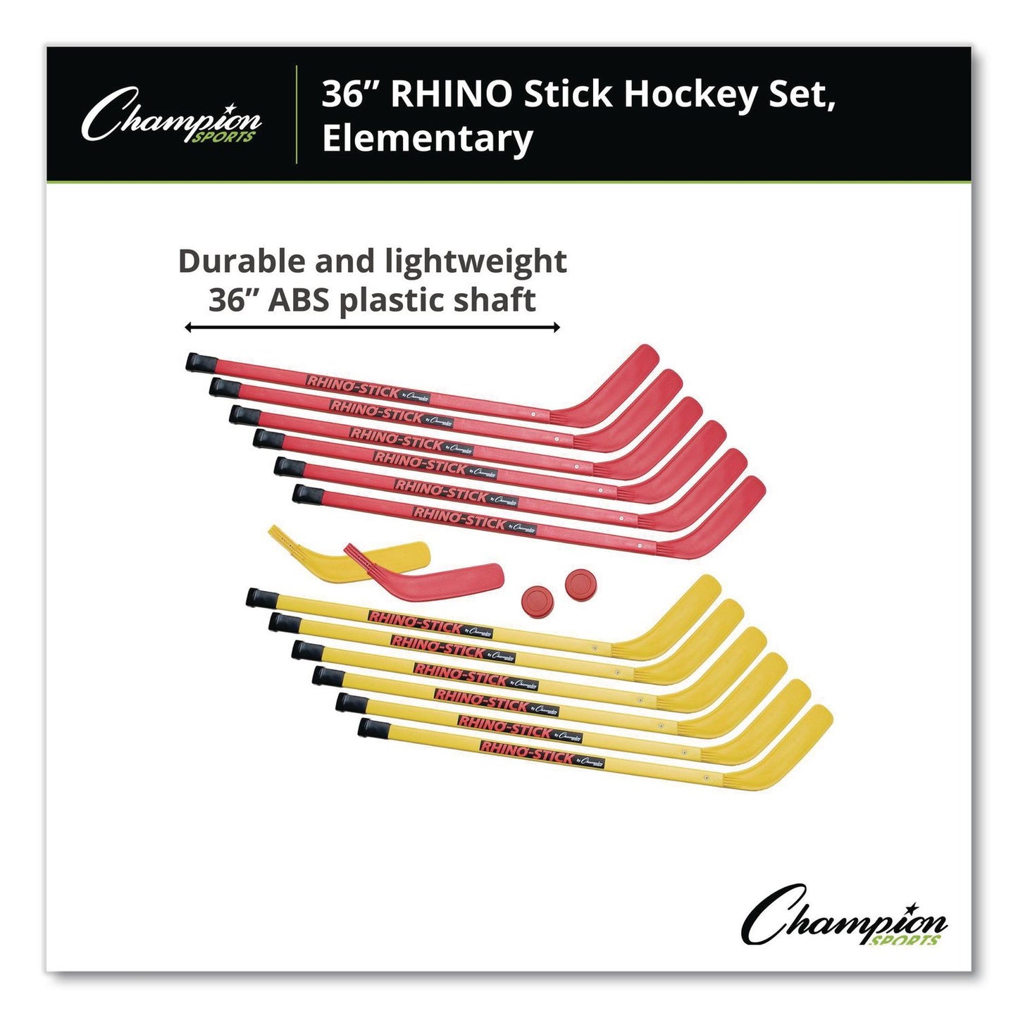 Indoor ABS Kids Hockey Set, 2 Pucks, 12 Sticks