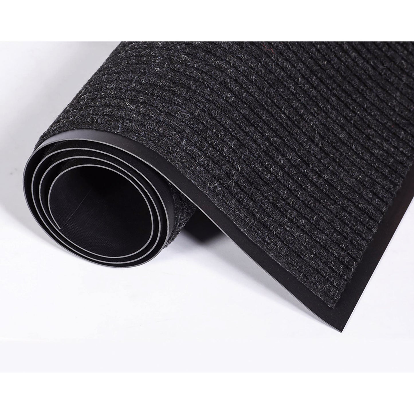 Needle-Rib Wiper/Scraper Mat, Rectangular, Charcoal Gray Ribbed Surface, 36" x 60"