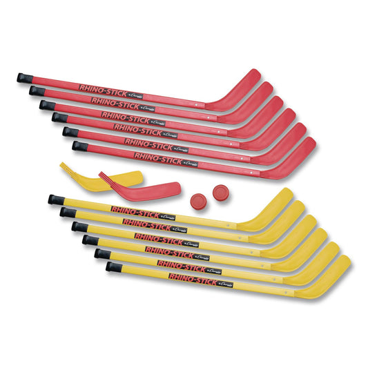 Indoor ABS Kids Hockey Set, 2 Pucks, 12 Sticks