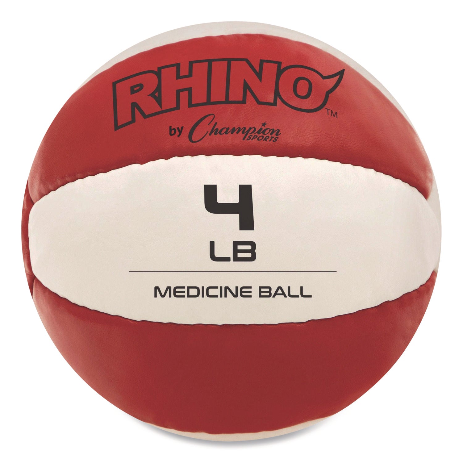 Rhino Leather Medicine Ball, 4 lb, Red/White