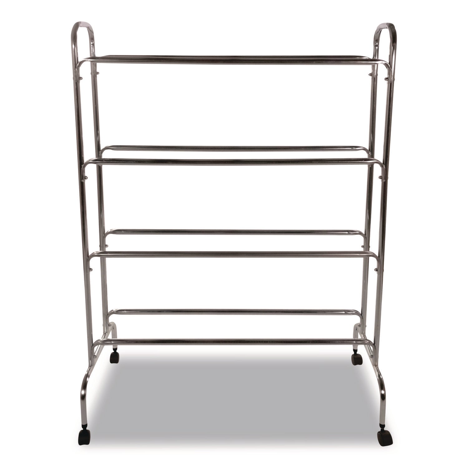 Powder-Coated Ball Cart, Metal, 132 lb Capacity, 17 x 41 x 53, Silver