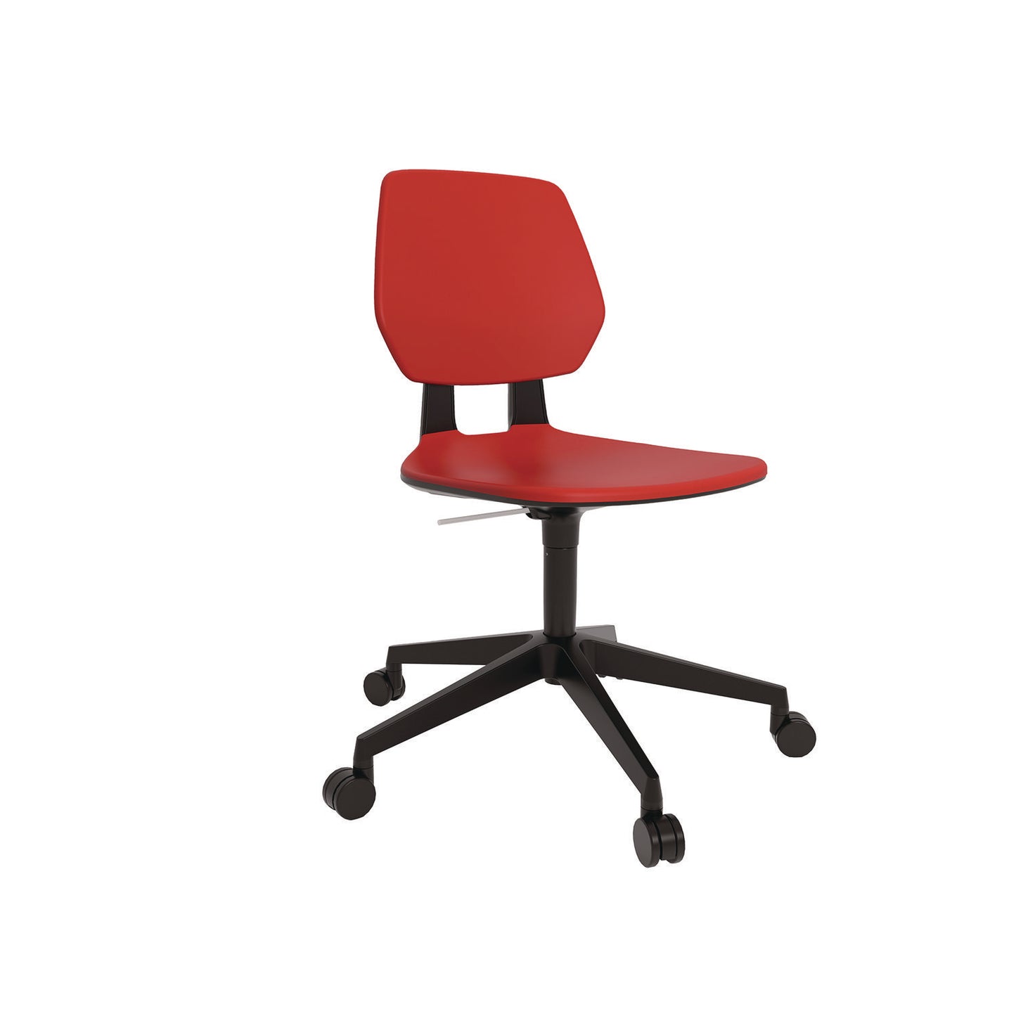 Commute Task Chair, Supports Up to 275 lbs, 18.25" to 22.25" Seat Height, Red Seat, Red Back, Black Base