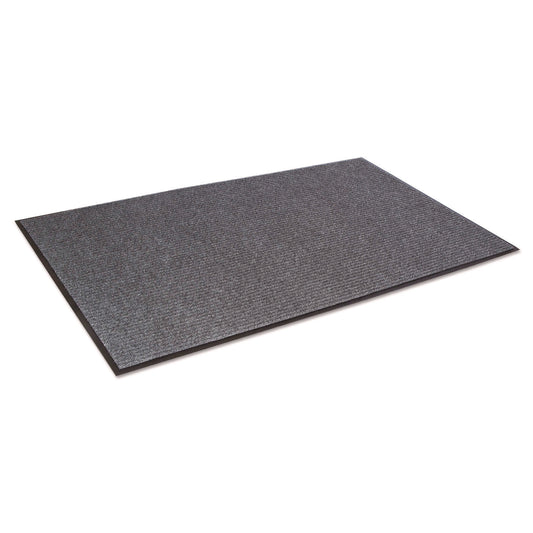 Needle-Rib Wiper/Scraper Mat, Rectangular, Gray Ribbed Surface, 36" x 10 ft