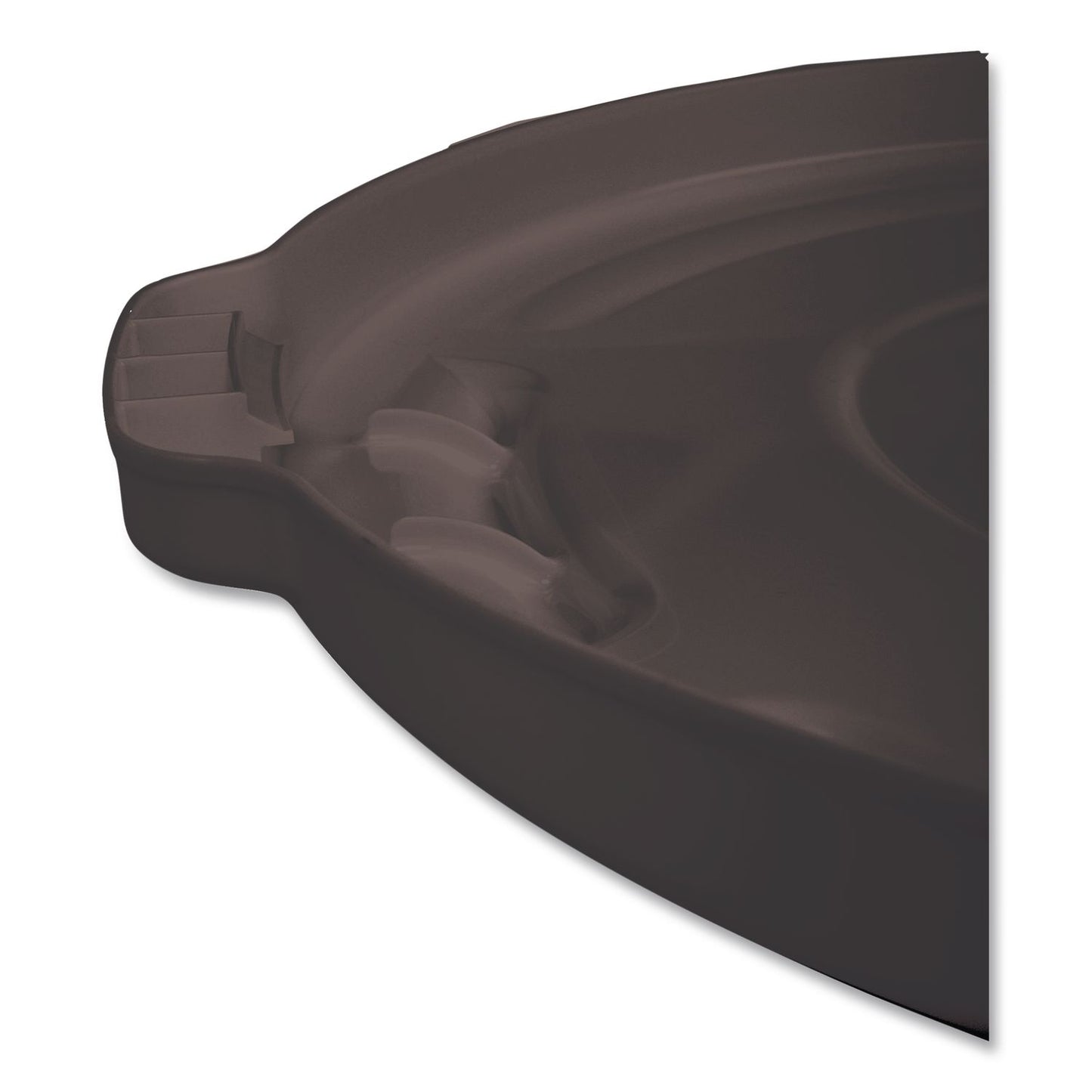 BRUTE Self-Draining Flat Top Lids for 32 gal Round BRUTE Containers, 22.25" Diameter, Black