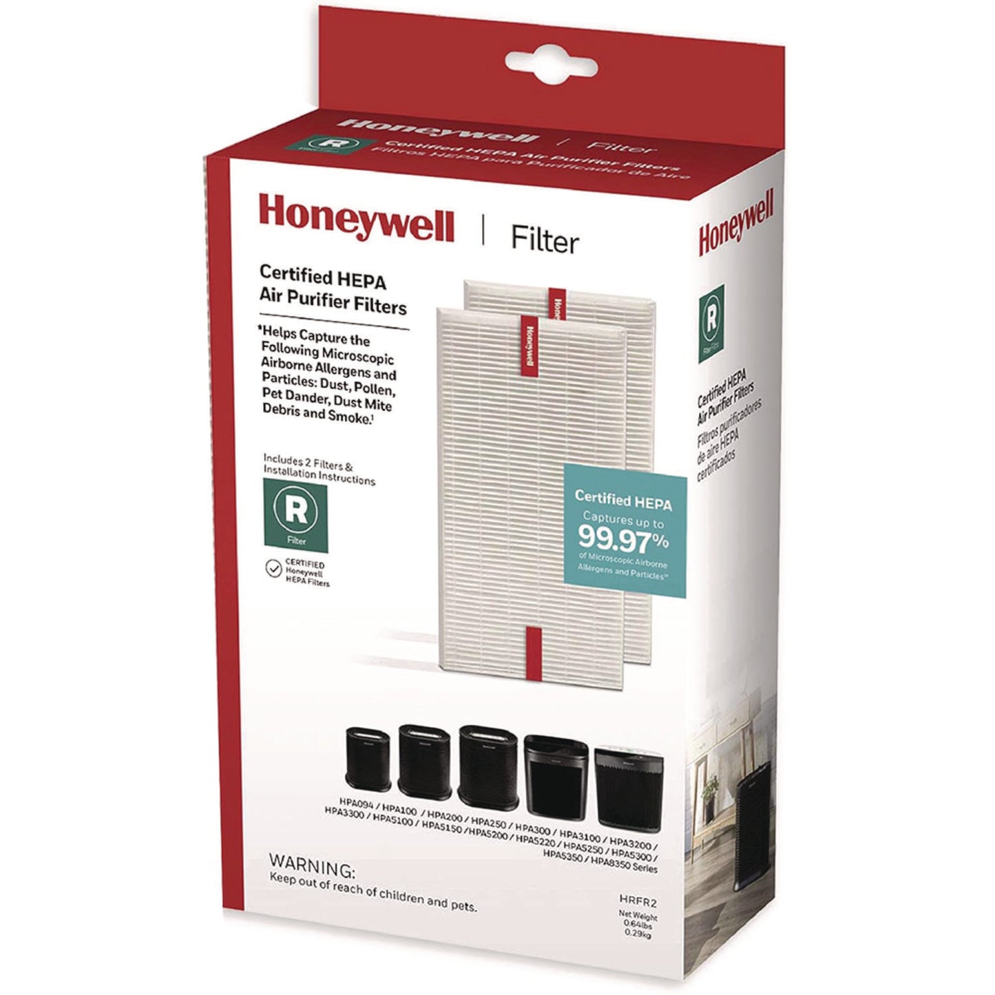 HEPA Air Purifier Filter, Box of 2 Filters