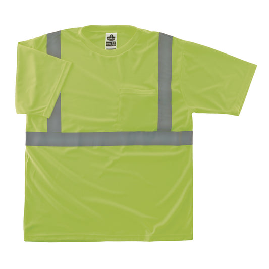 GloWear 8289-ECO Class 2 Recycled Hi-Vis T-Shirt, 2X-Large, Lime