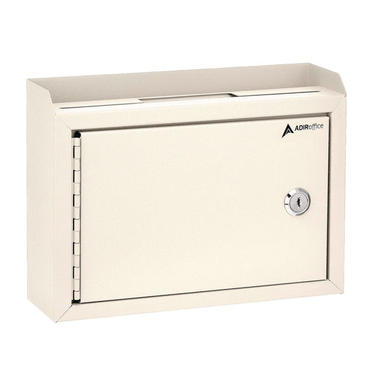 Medium Size Steel Multi-Purpose Secure Drop Box, 9.8 x 3.4 x 7.5, White