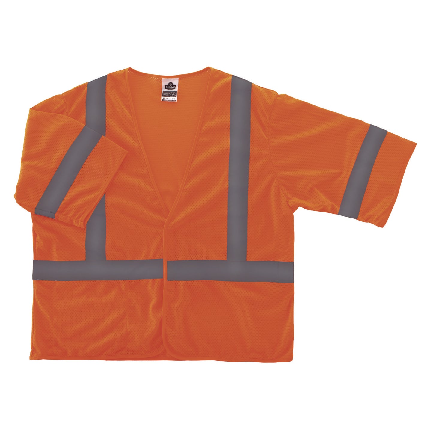 GloWear 8310HL Type R Class 3 Economy Mesh Vest, Polyester, Large to X-Large, Orange