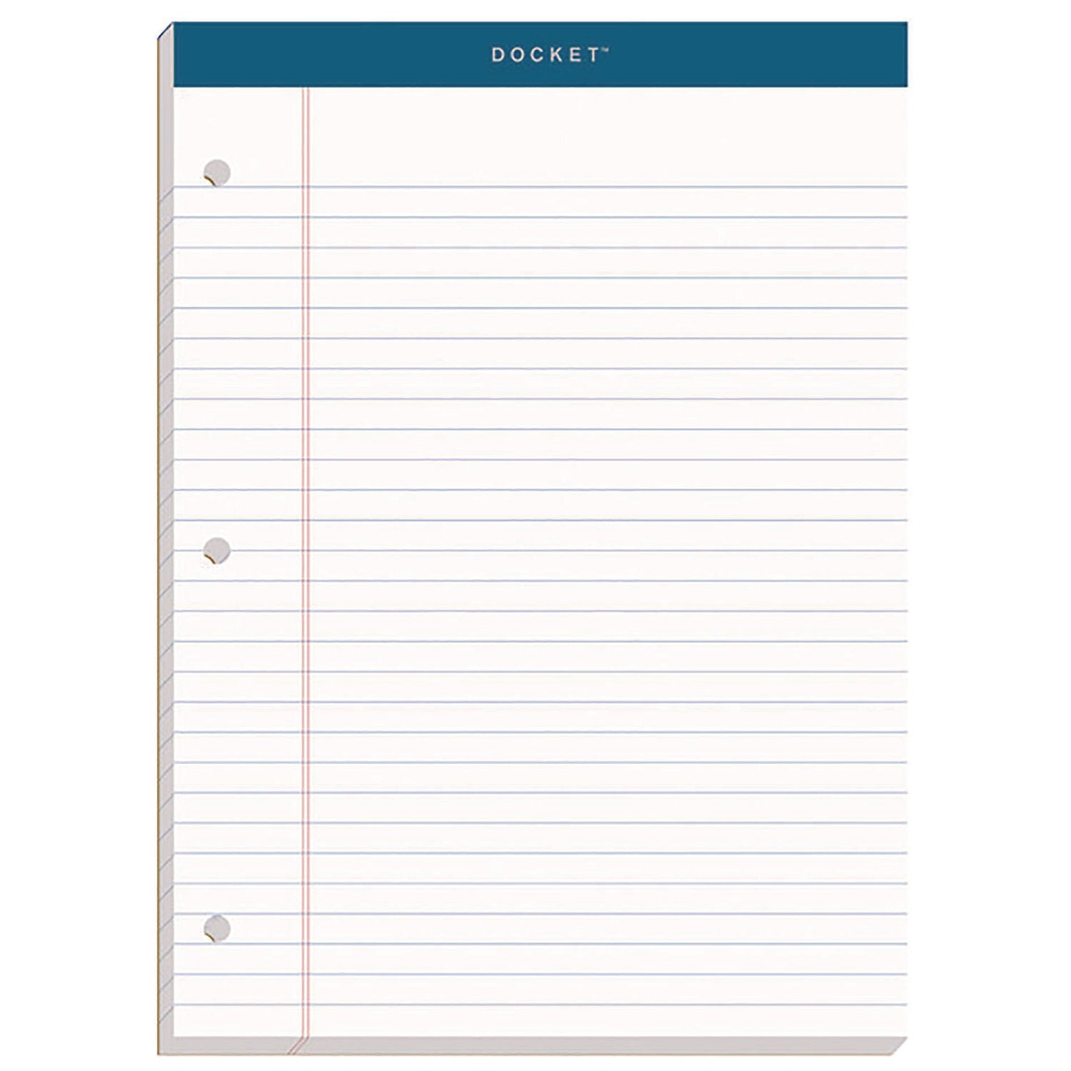 Double Docket Ruled Pads with Extra Sturdy Back, Wide/Legal Rule, (100) White 8.5 x 11 Sheets