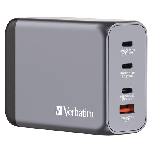 200 W 4-Port GaN Wall Charger, Black/Gray