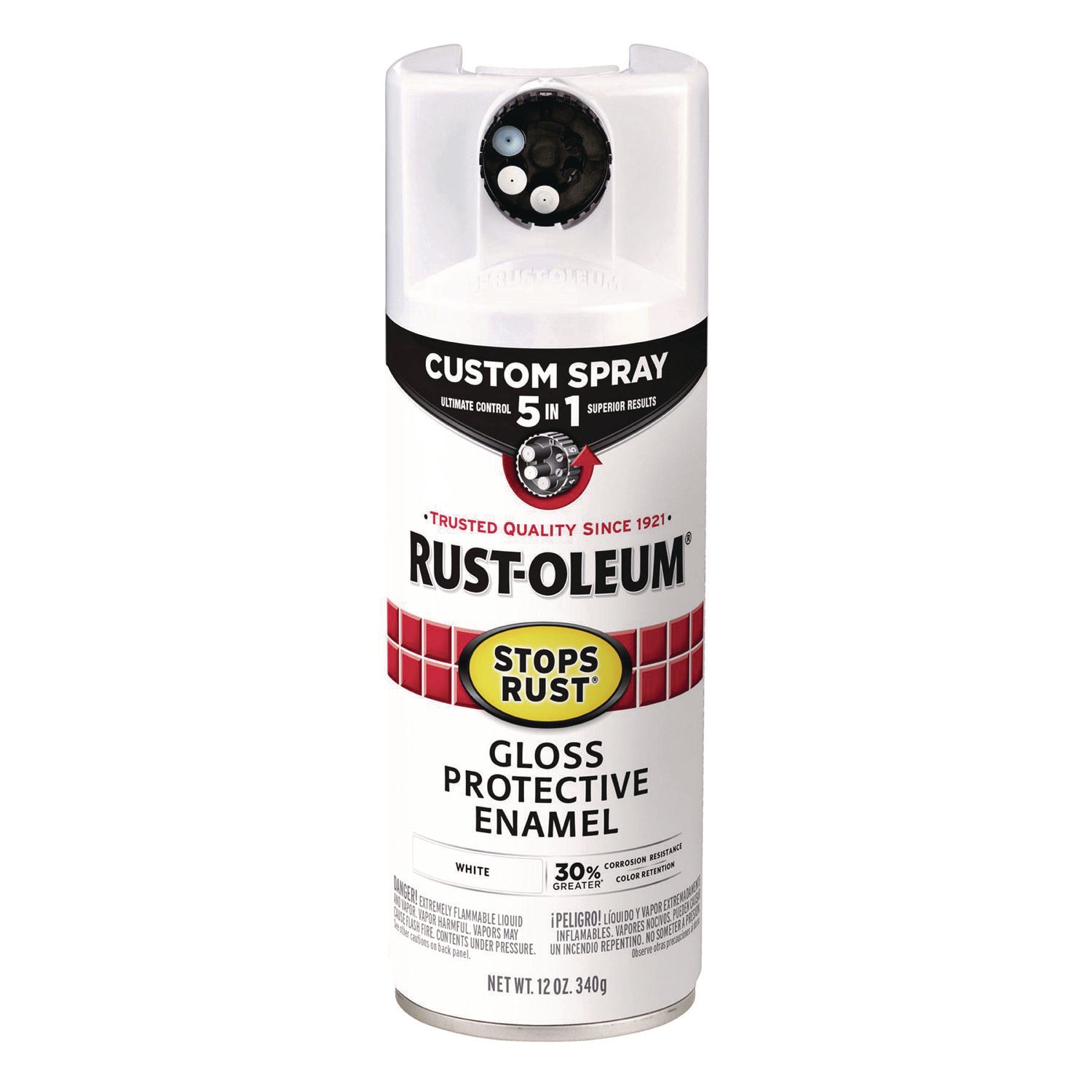 Stops Rust 5-in-1 Spray Paint, Gloss White, 12 oz Aerosol Can