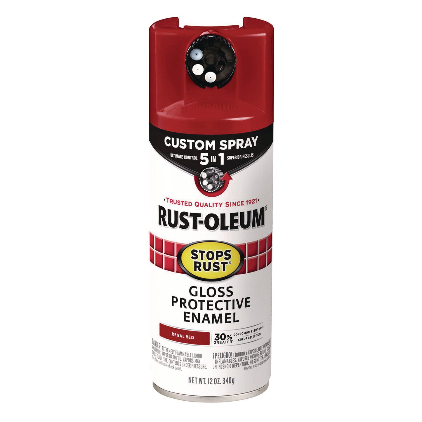 Stops Rust 5-in-1 Spray Paint, Gloss Regal Red, 12 oz Aerosol Can