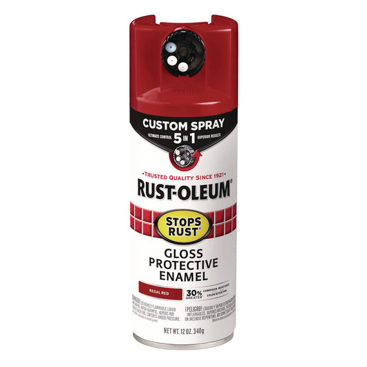 Stops Rust 5-in-1 Spray Paint, Gloss Regal Red, 12 oz Aerosol Can