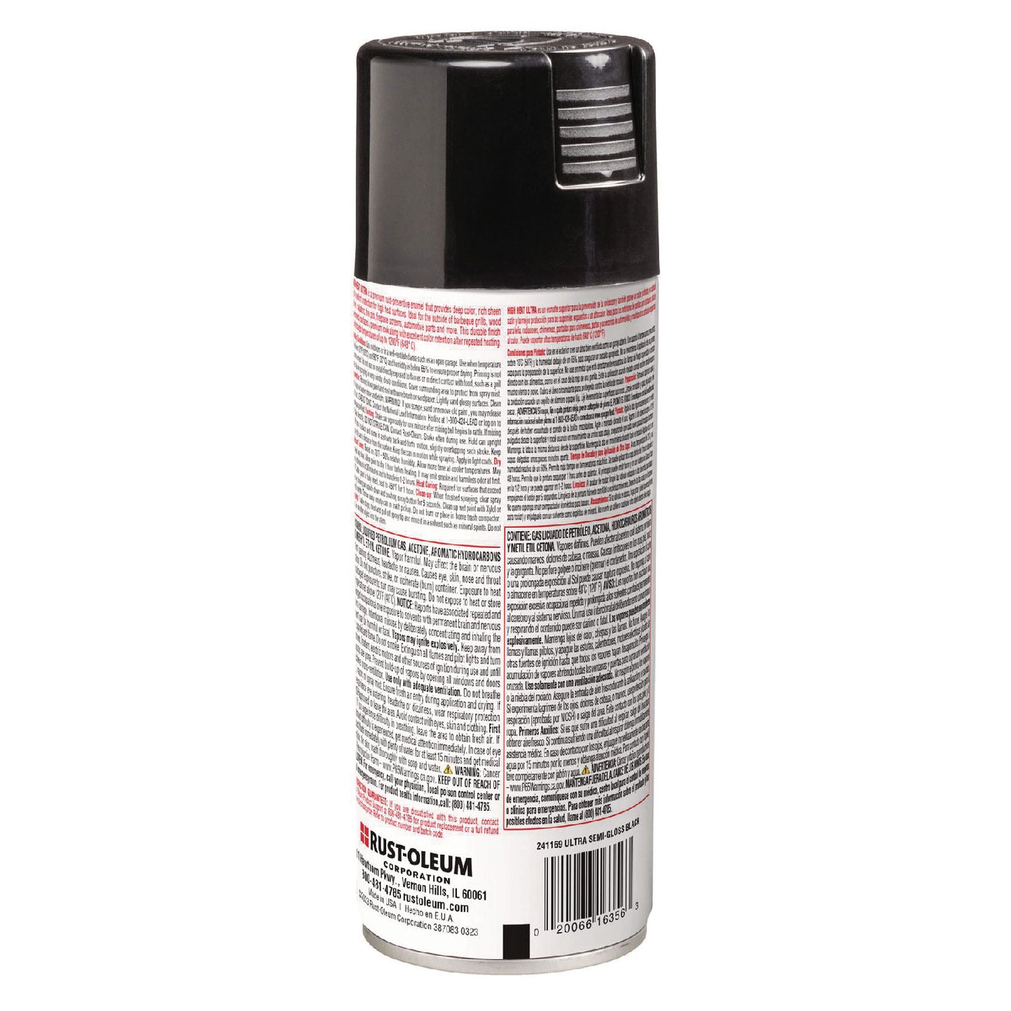 High Heat Enamel Spray Paint, Semi-Gloss Black, 12 oz Aerosol Can